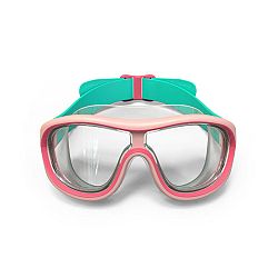 NABAIJI Detské plavecké okuliare Swimdow číre sklá ružovo-zelené zelená