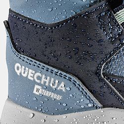 QUECHUA Detská turistická nepremokavá a hrejivá obuv SH500 MTN so suchým zipsom 24-34 modrá 28