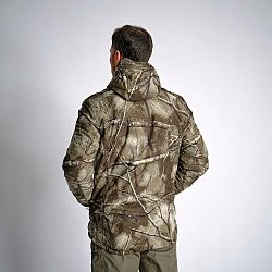 SOLOGNAC Hrejivá, nepremokavá a nehlučná poľovnícka bunda 900 maskovanie Treemetic khaki XL